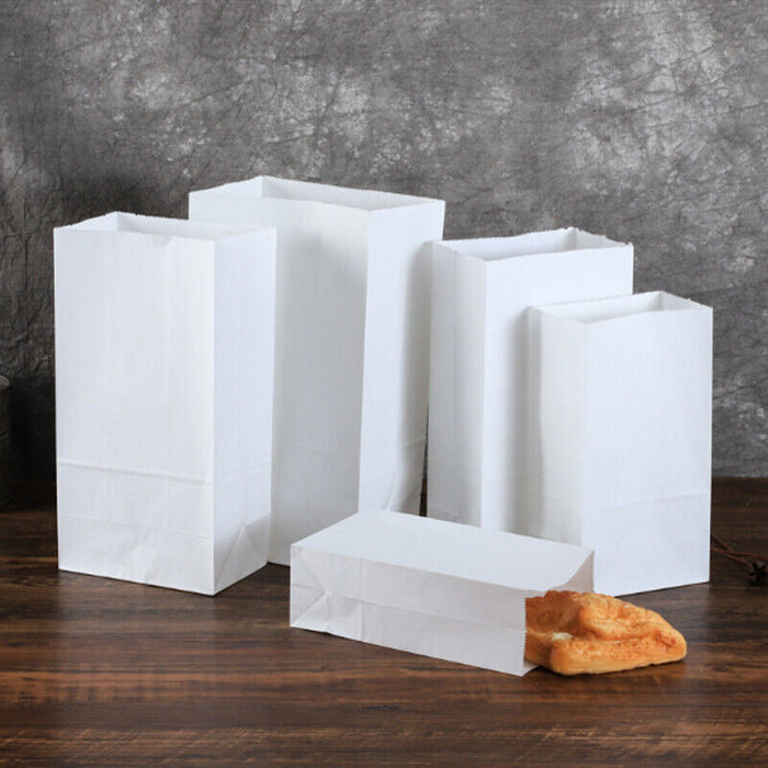 100 PCS Disposable Greaseproof Paper Bag Bread Snack Cookie Doughnut Takeout