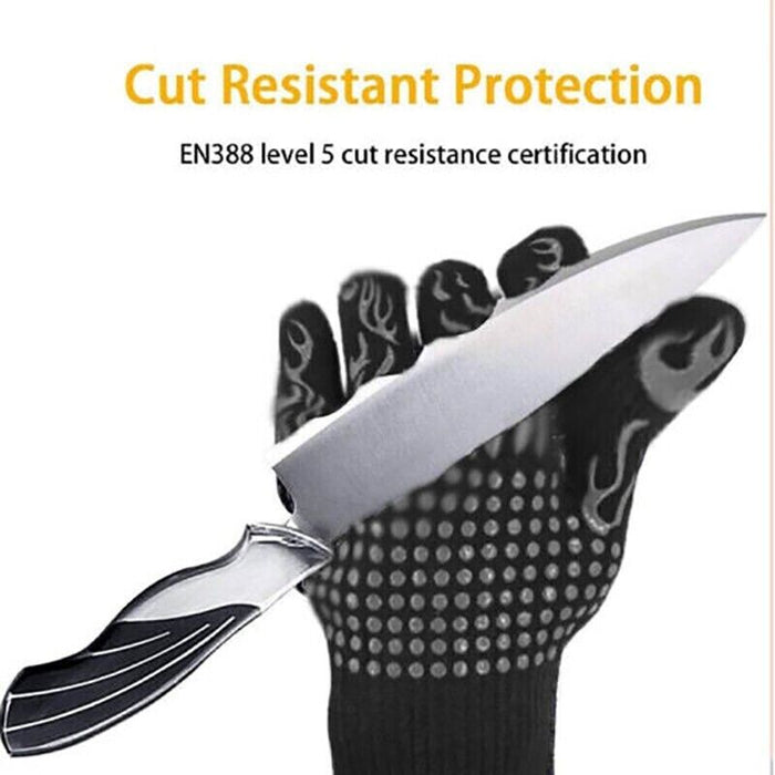 2 Pcs Silicone Oven Mitts Heat Resistant Kitchen Cooking Gloves 35cm