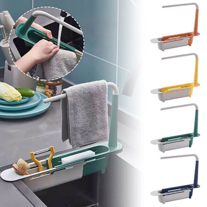 Telescopic Sink Rack Holder Expandable Storage Drain Basket