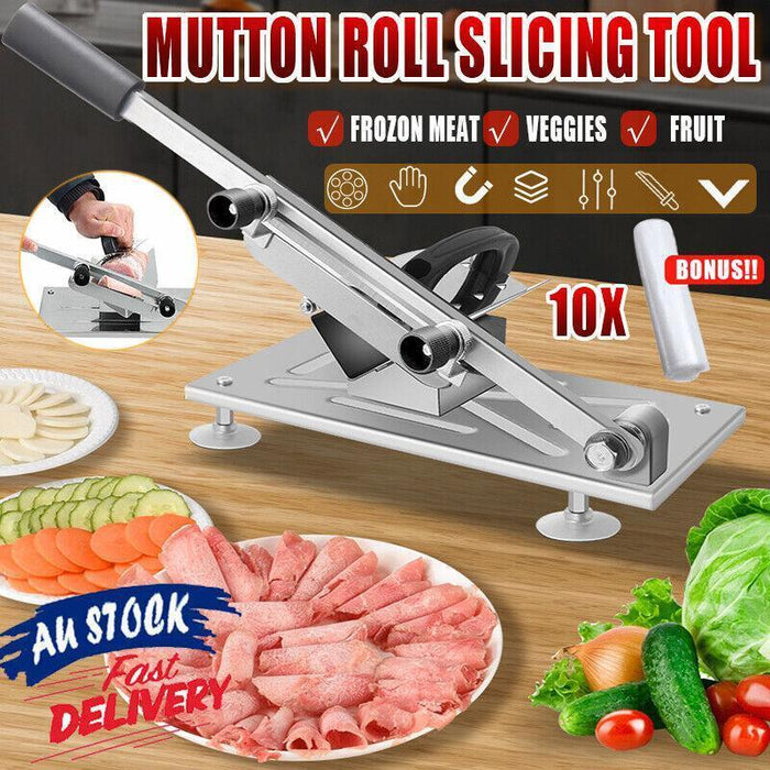 Manual Mutton and Beef Slicer, Stainless Steel with Alloy Steel Blade, Adjustable Thickness