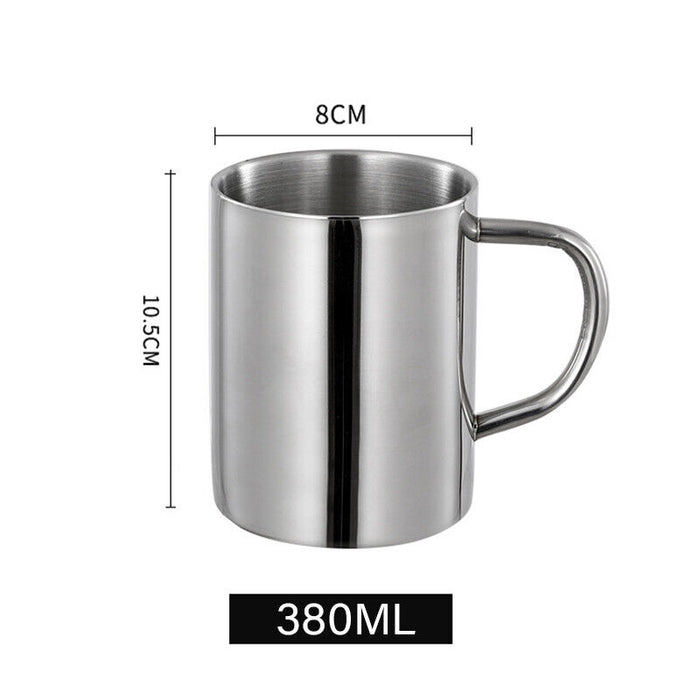 2Pcs Stainless Steel Coffee Mugs Double Wall Insulated 380ml