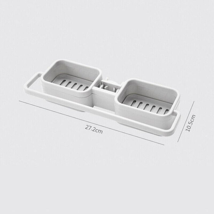 Faucet Mounted Kitchen Sink Drainer Rack, Adjustable Storage for Sponge and Soap