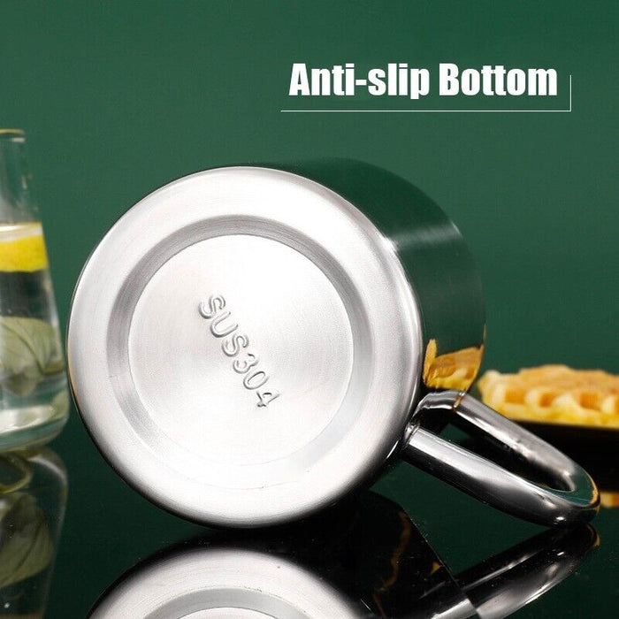 2Pcs Stainless Steel Coffee Mugs Double Wall Insulated 380ml