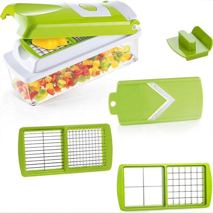 12Pcs Vegetable Slicer 420 Stainless Steel Blades ABS AS PP