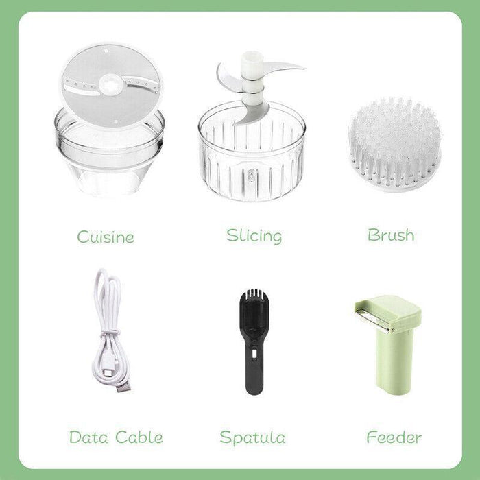 4-in-1 Handheld Electric Food Chopper USB Rechargeable 1500 mAh ABS PP PC