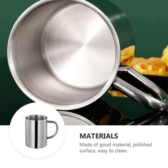 2Pcs Stainless Steel Coffee Mugs Double Wall Insulated 380ml