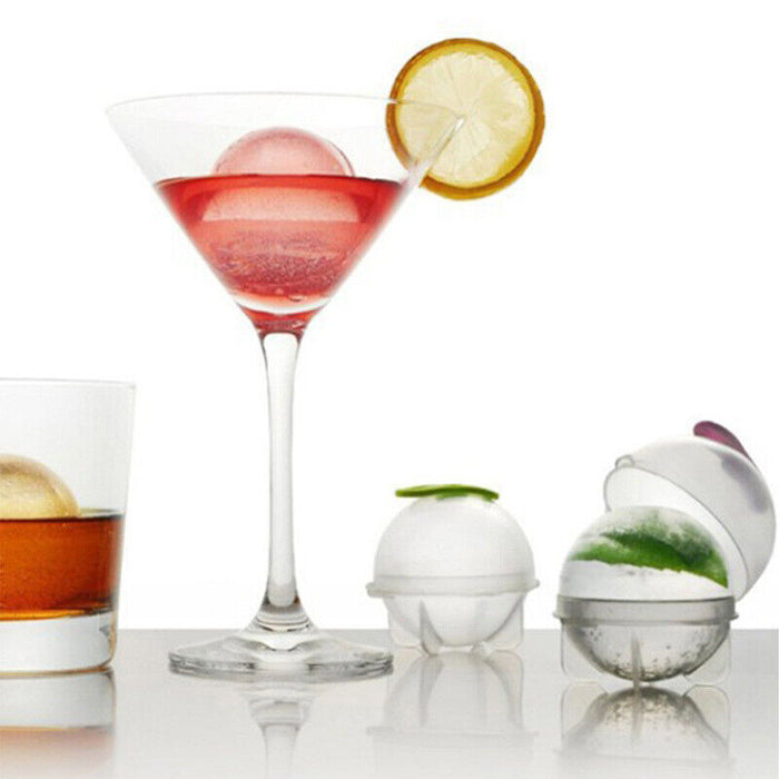 4 Pcs Ice Ball Maker Mould with Silicone Cover Plastic 5.5 x 6cm