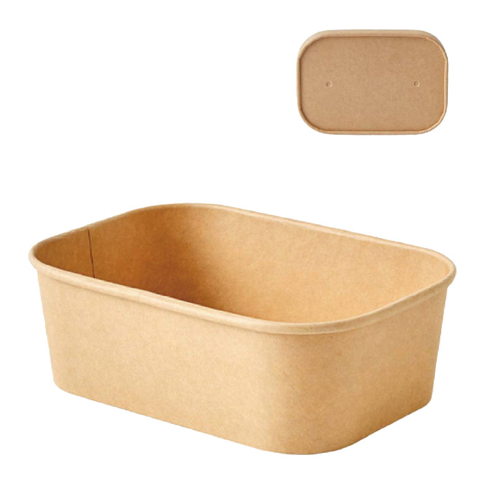 50 Pcs Disposable Takeaway Lunch Boxes with Lids 850 ml Virgin Pulp Leakproof 17.2 x 12 x 6.1 cm