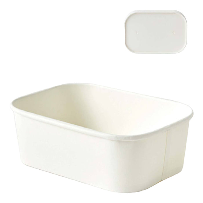 50 Pcs Disposable Takeaway Lunch Boxes with Lids 850 ml Virgin Pulp Leakproof 17.2 x 12 x 6.1 cm