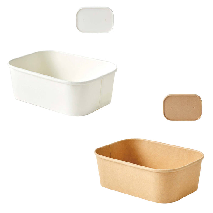 50 Pcs Disposable Takeaway Lunch Boxes with Lids 850 ml Virgin Pulp Leakproof 17.2 x 12 x 6.1 cm