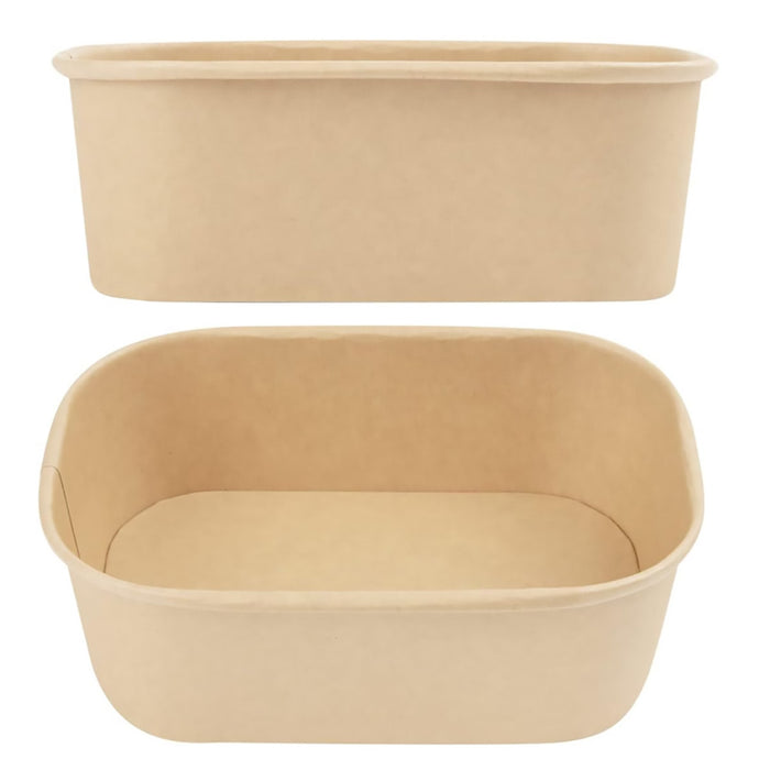 50 Pcs Disposable Takeaway Lunch Boxes with Lids 850 ml Virgin Pulp Leakproof 17.2 x 12 x 6.1 cm