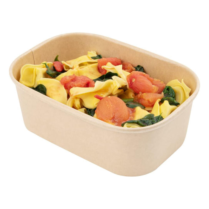 50 Pcs Disposable Takeaway Lunch Boxes with Lids 850 ml Virgin Pulp Leakproof 17.2 x 12 x 6.1 cm