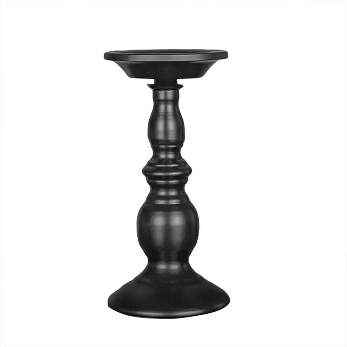 2pcs Black Iron Candle Holders for Candlelight