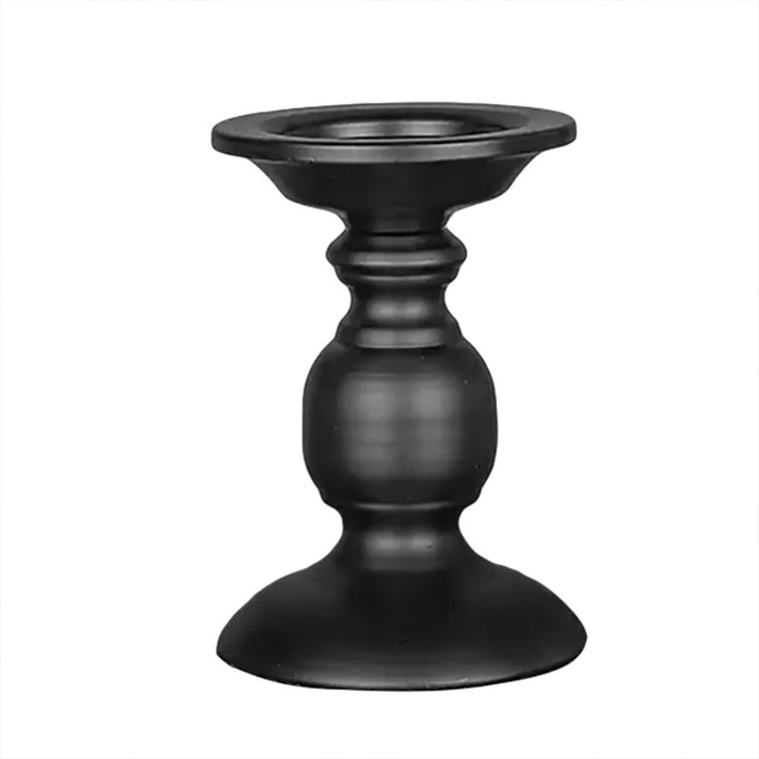 2pcs Black Iron Candle Holders for Candlelight