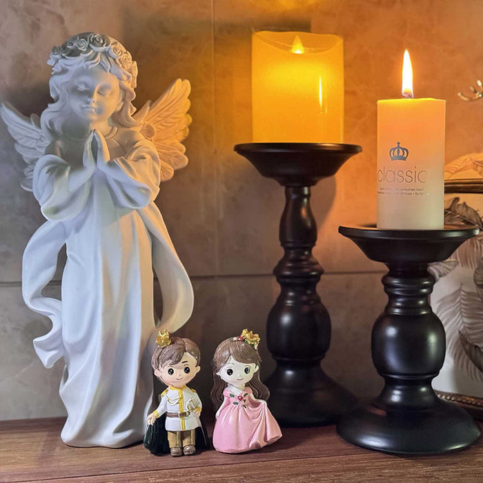 2pcs Black Iron Candle Holders for Candlelight