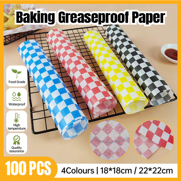 100 PCS Non-Stick Baking Greasy Paper Mat Oil-Resistant Liners Kitchen Supplies