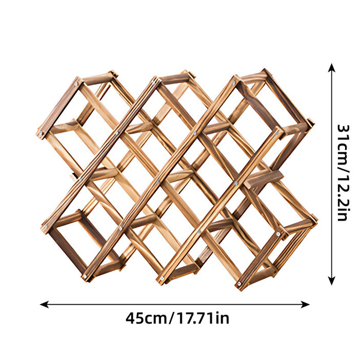 Foldable Wooden Wine Rack New Zealand Pine Holds 10 Bottles