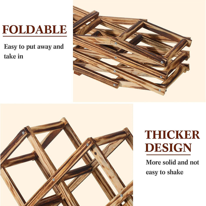 Foldable Wooden Wine Rack New Zealand Pine Holds 10 Bottles