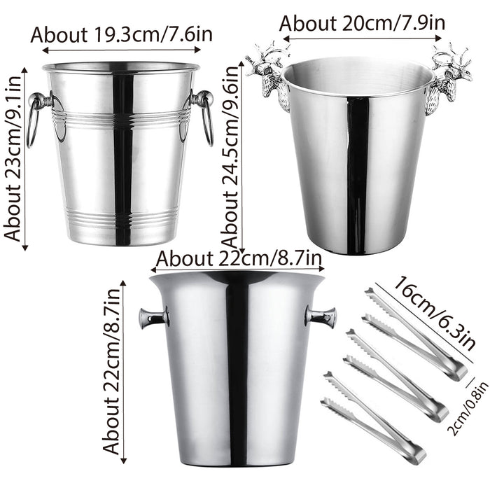 5L Stainless Steel Ice Bucket with Double Insulated Wall