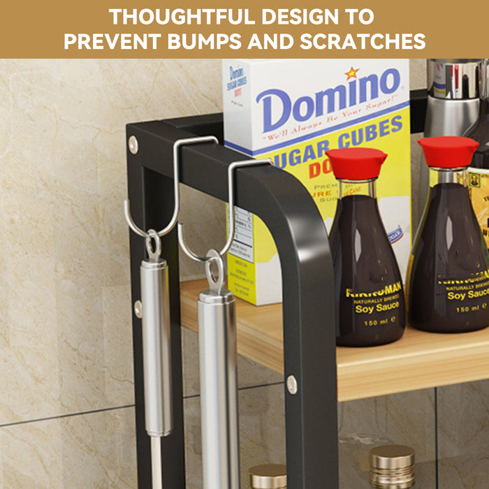 2 Tier Kitchen Storage Rack Steel Frame Board 50cm