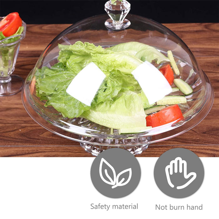 Transparent Fruit Plate with Dome Lid 31.5 cm Food Grade Plastic Pedestal
