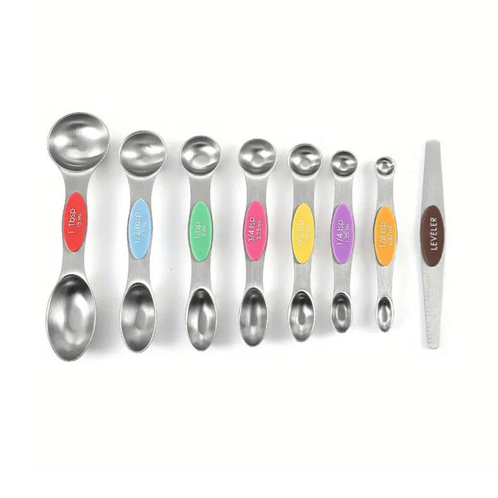 8 Pcs Measuring Spoon Set Dual Head Magnetic 430 Steel