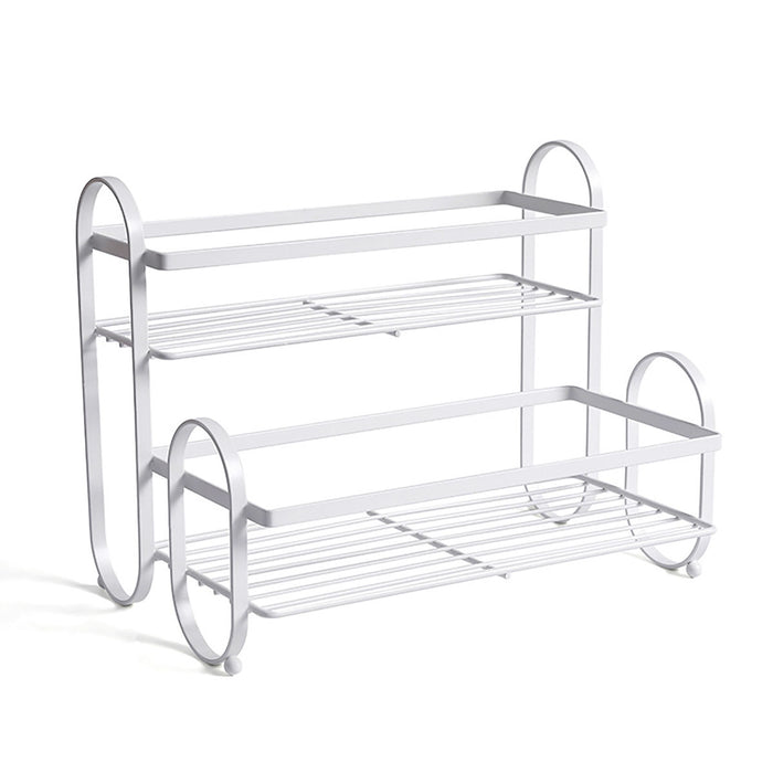 Double Shelf Iron Storage Rack Carbon Steel Countertop Organiser