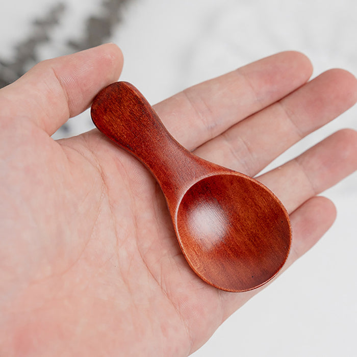 5/10 Pcs Mini Wooden Spice Spoons Beige Red Condiment