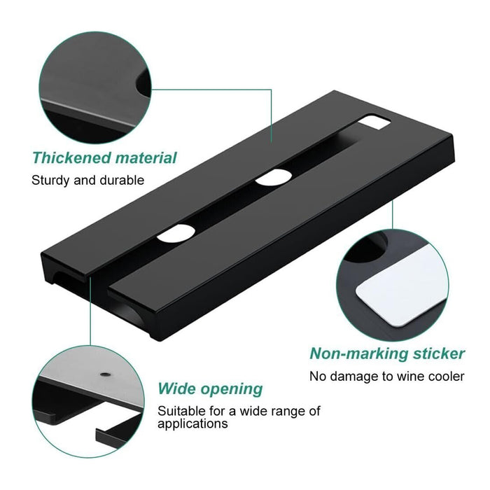 2 Pcs Under-Cabinet Wine Glass Hanging Rack Black HIPS