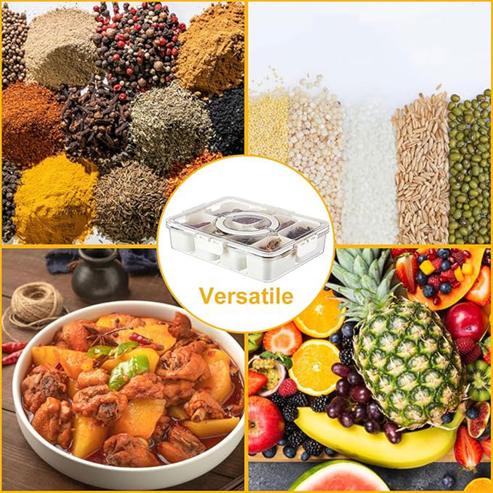 Airtight Food Grade Storage Box Multi Compartment White Clear Lid