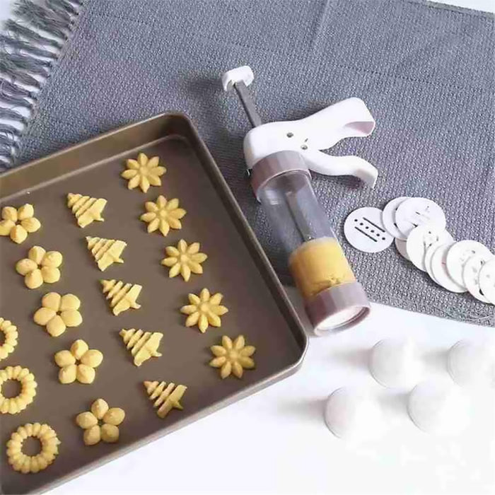 20 Pcs Manual Cookie Press Kit with 6 Nozzles and 13 Stamps