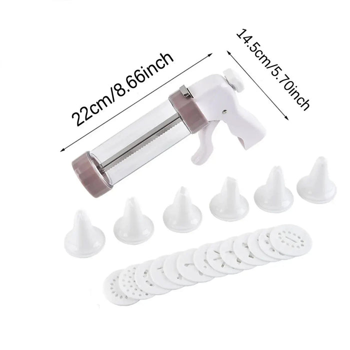 20 Pcs Manual Cookie Press Kit with 6 Nozzles and 13 Stamps