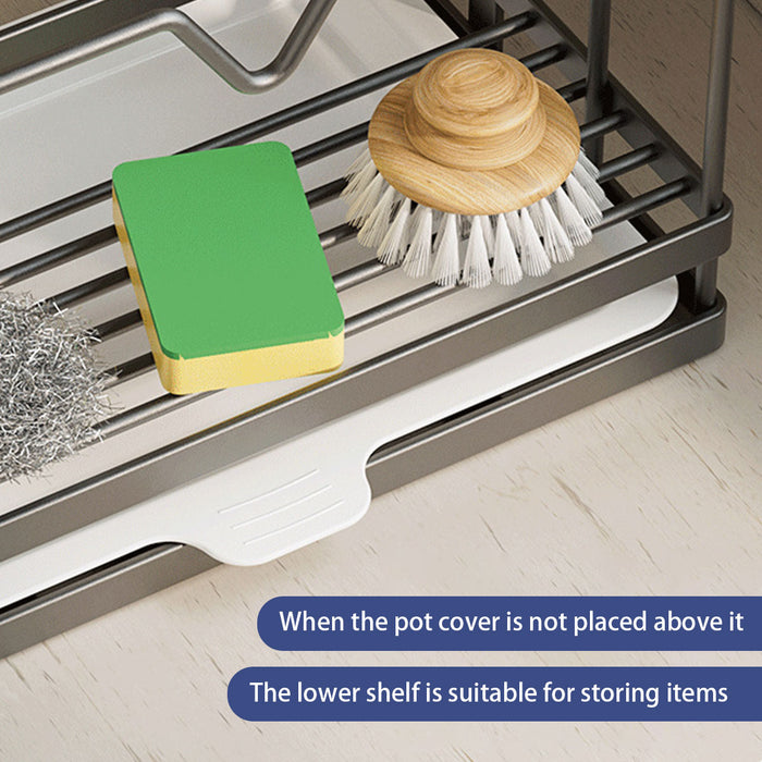 Kitchen Knife Rack Carbon Steel No Drill With Drip Tray