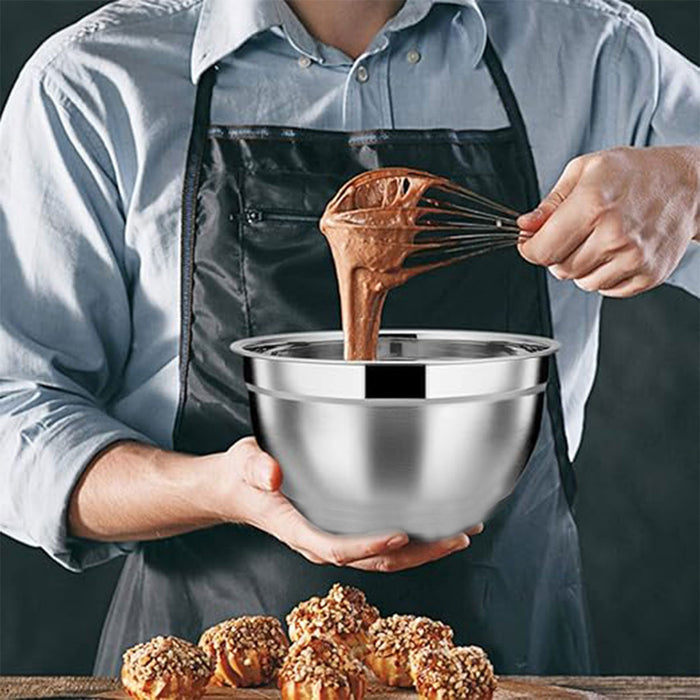 5 Piece Stainless Steel Mixing Bowl Set with Airtight Lids