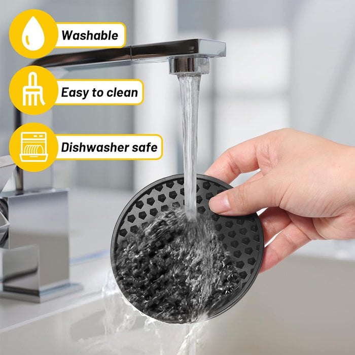 6 Pcs Silicone Coasters Non-Slip Heat Resistant 10 cm