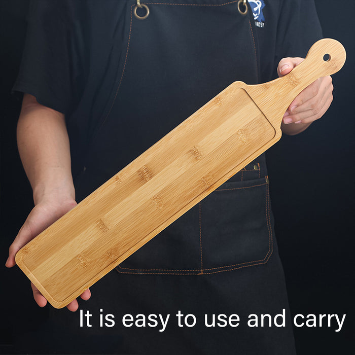 Long Wooden Serving Tray with Handle 60 x 11.5 cm for Hot Pot