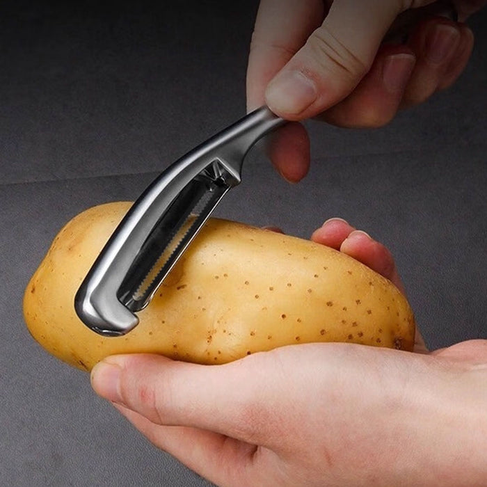 2 Pcs Stainless Steel Peeler Set with Serrated Blades