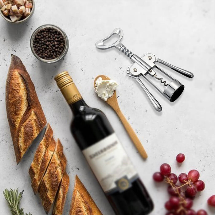 3 Pcs Stainless Steel Wine Corkscrew Bottle Opener Set