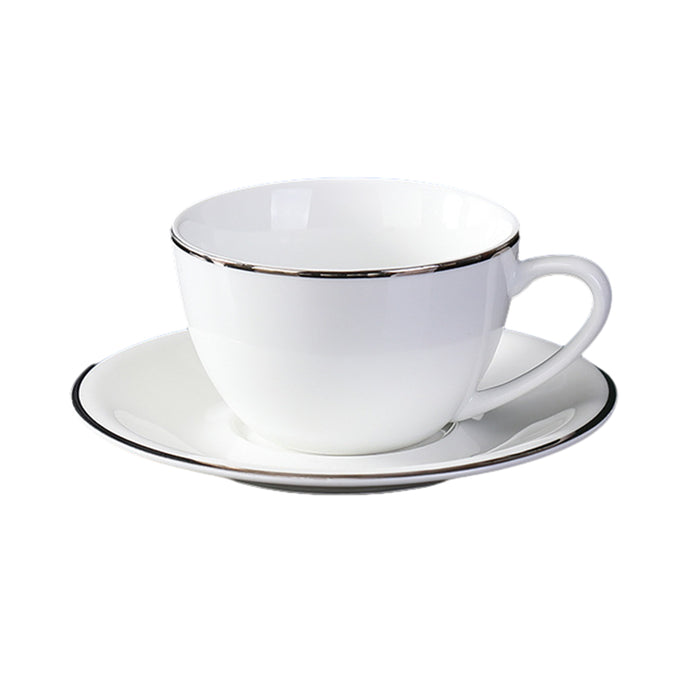 6PCS Apricot Ceramic Coffee Cup and Saucer Set for Tea and Coffee