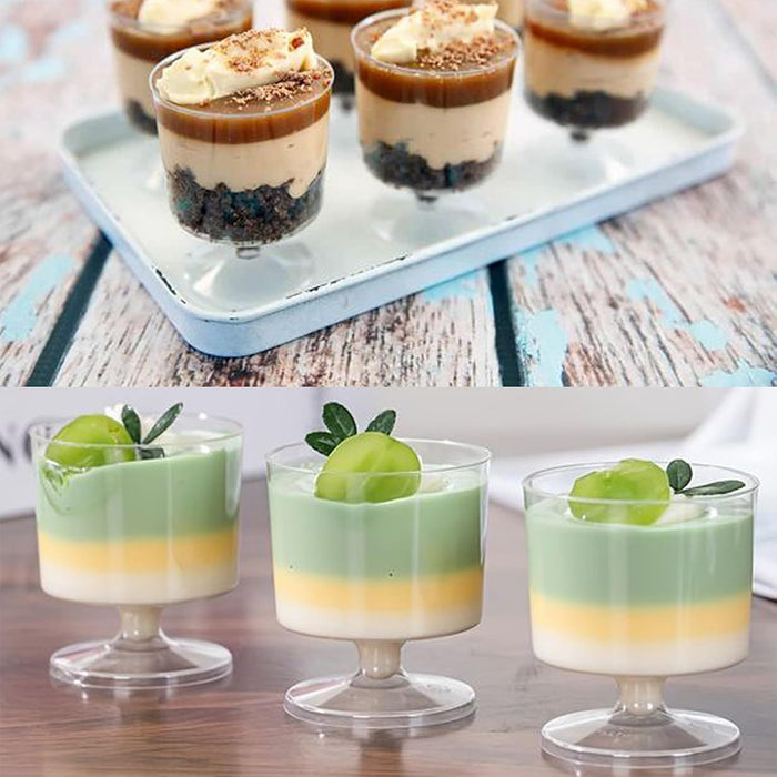 30 Pcs Clear Hard Plastic Dessert Cups 7oz 6.9cm