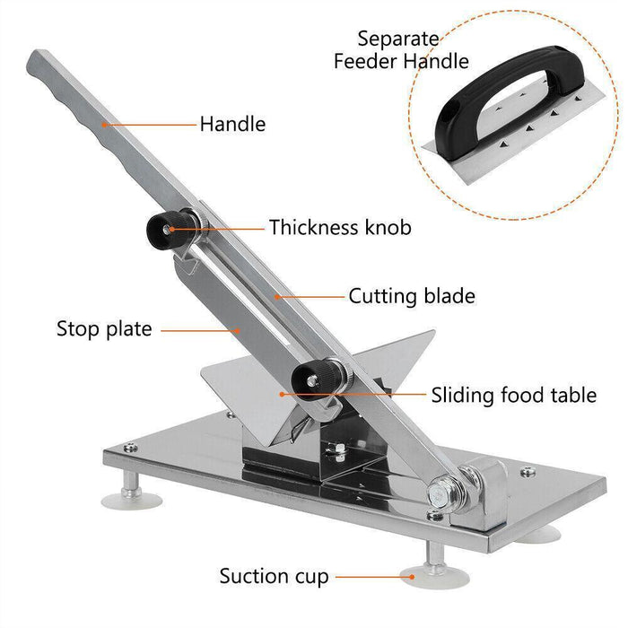 Manual Mutton and Beef Slicer, Stainless Steel with Alloy Steel Blade, Adjustable Thickness