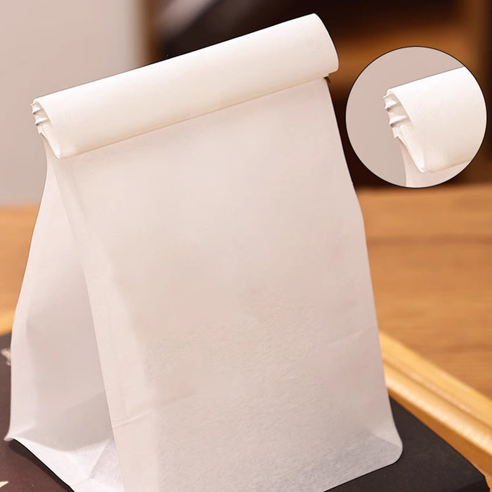 50PCS Oil-proof Paper Bread Bags Self-Standing Baking Packaging Fresh Seal Bags