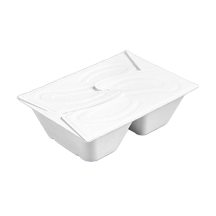 50 Pcs Pulp Salad and Fruit Lunch Boxes Four-Turn Lid White 5 Sizes 550-1050 ml