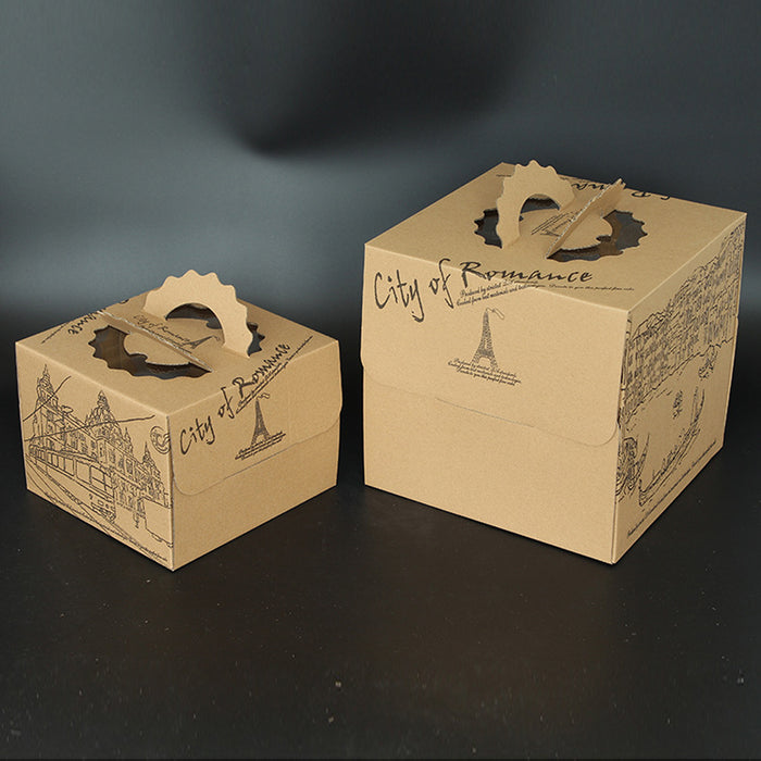 10pcs European Style Kraft Paper Cake Boxes