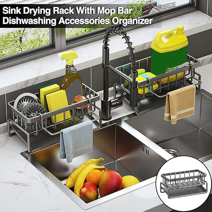 1 Piece Carbon Steel Kitchen Sink Storage Rack with Drainage