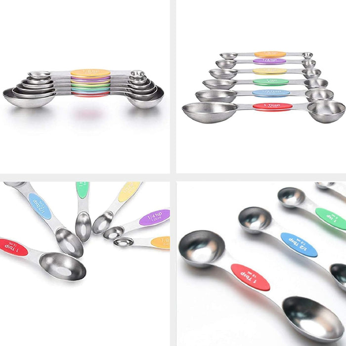 8 Pcs Measuring Spoon Set Dual Head Magnetic 430 Steel