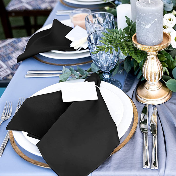 50PCS Polyester Plain Fabric Napkins for Wedding and Dinner Table | 43x43cm
