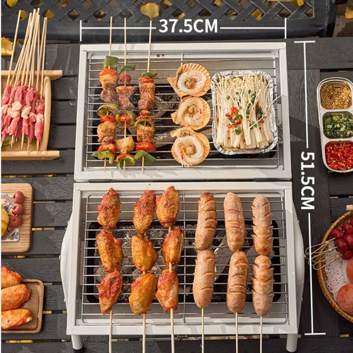 Portable Charcoal BBQ Grill with Foldable Legs and Dual Air Vents