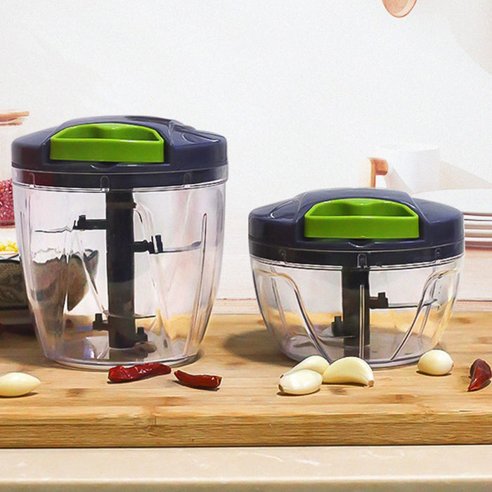 Manual Pull-String Garlic Chopper with 420 Steel Blades