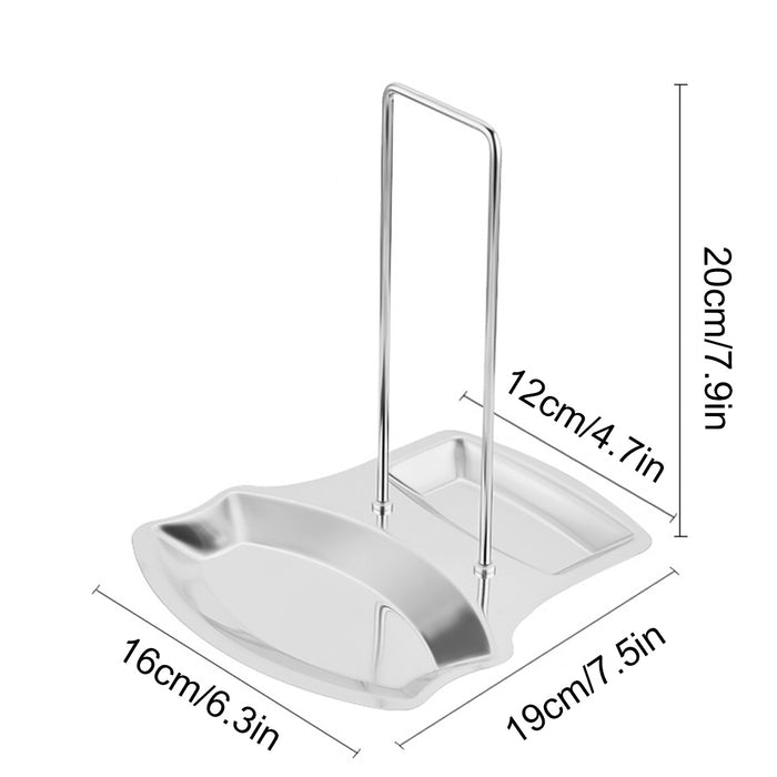 Stainless Steel Pot Lid Spoon Rack With Drip Tray Removable